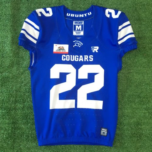 royal blue home football jersey with sublimated design