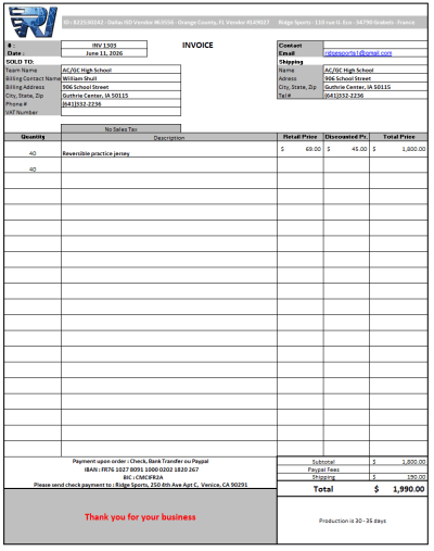 ACGC HS Football order